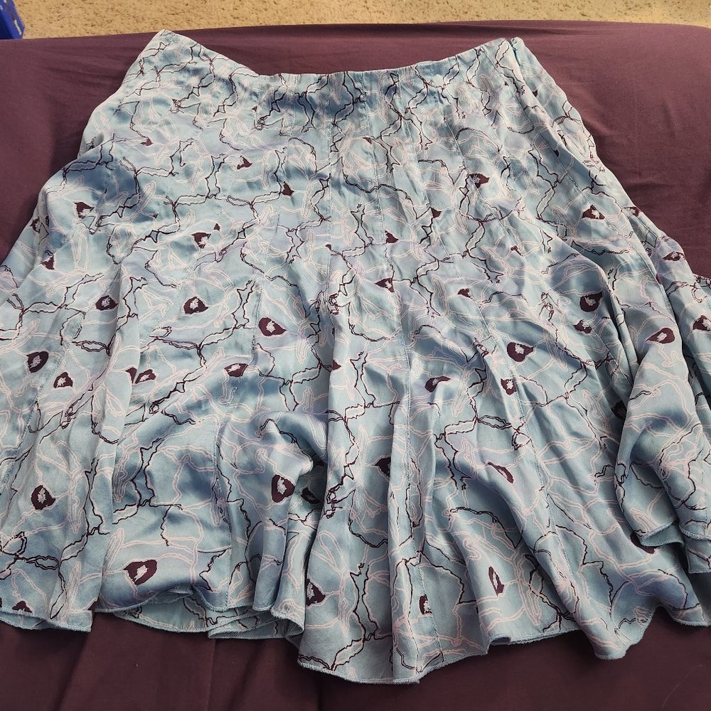 Silk printed skirt